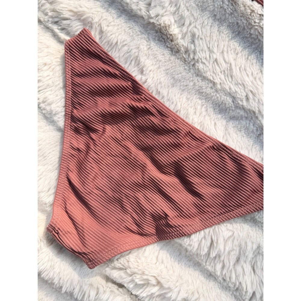 CUPSHE Ribbed Mauve Triangle Bikini Set | NWT - SIZE M - Picture 5 of 8